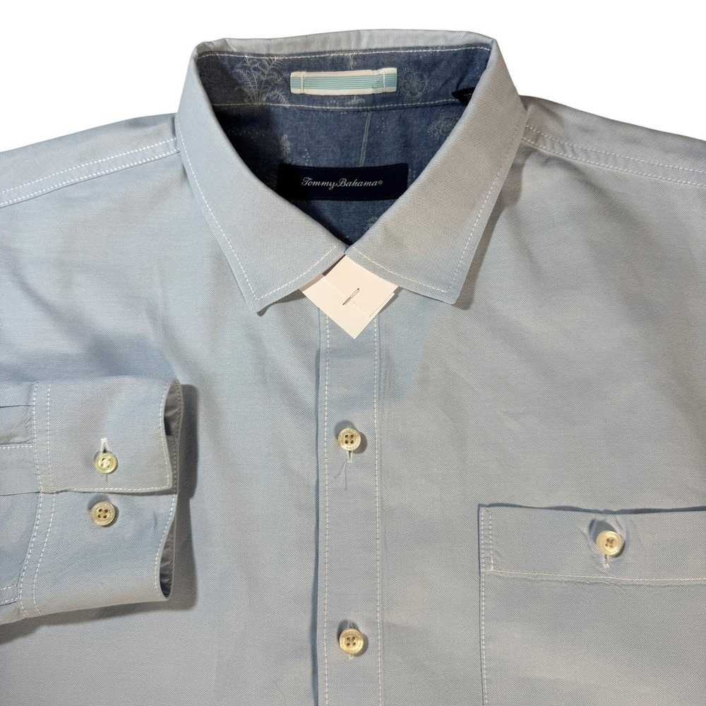 Tommy Bahama Mens Light Blue Long Sleeve Button Up Shirt Size‎ L